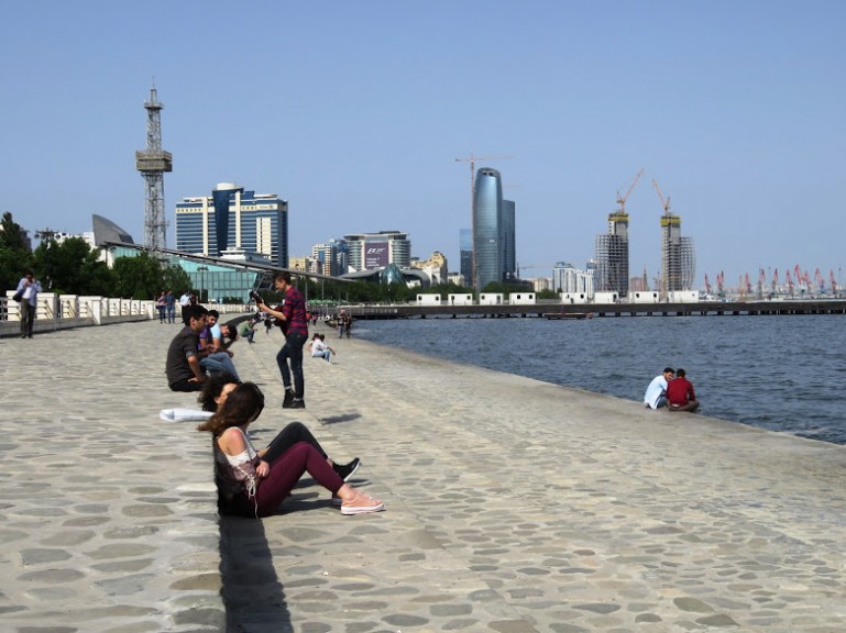 Walking along the sea boulevard was one of my favourite things to do in Baku