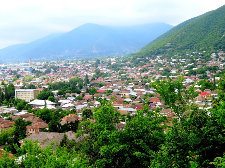 Panorama views over Sheki Azerbaijan