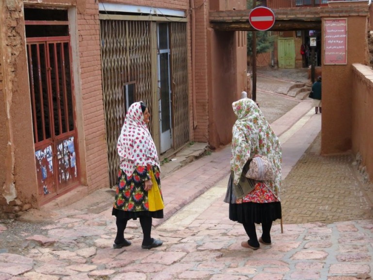 Women wearing traditional chador in Abyaneh