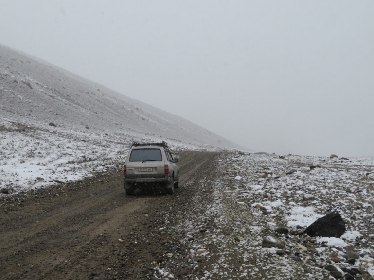 Kargush pass on the Pamir highway Tajikistan