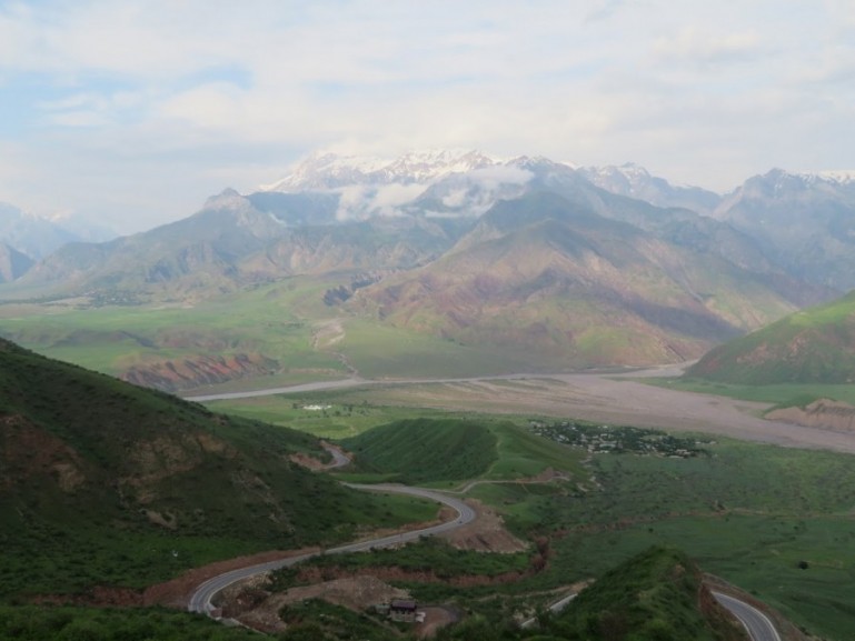 Afghan viewpoint on the Pamir highway Tajikistan