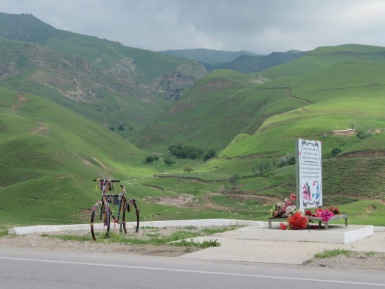 The Danghara memorial on the Pamir highway Tajikistan