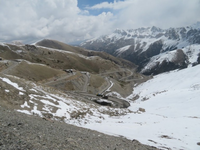 Taldyk Pass on the Pamir highway Tajikistan