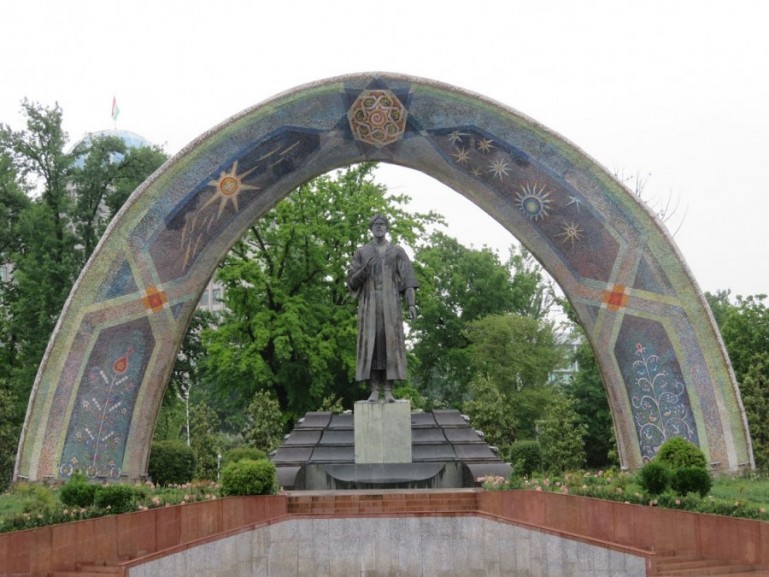 Rudaki statue in Dushanbe Tajikistan